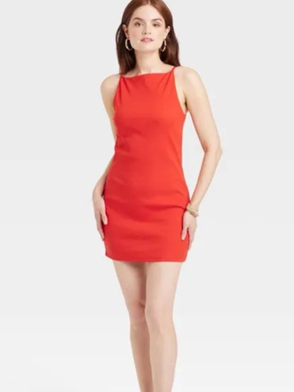 A New Day Ribbed Sleek Sleeveless Red Mini Dress - Size XXL